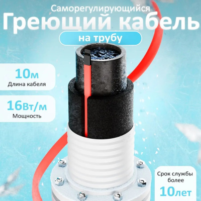 Комплект саморегулирующегося кабеля AlfaKit №1 16-2-10 в Казахстане