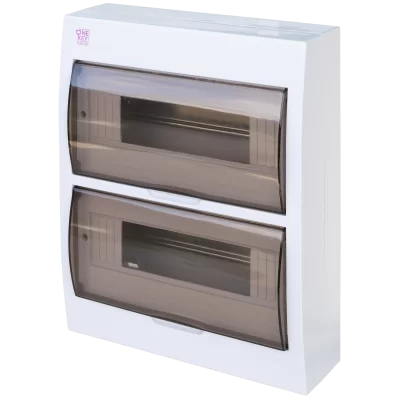 Щит открытой установки OneKeyElectro с оснасткой, клеммные колодки N/PE, IP40, 24М в 