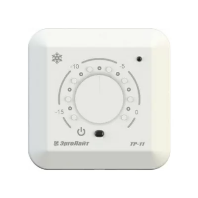 Терморегулятор для систем антиобледенения и снеготаяния встраиваемый ТР-11 с датчиком AS-10, белый в 