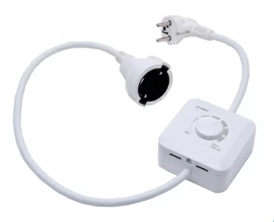 Регулятор мощности ТР-РМ-03Р на проводе с вилкой и розеткой, черный в 