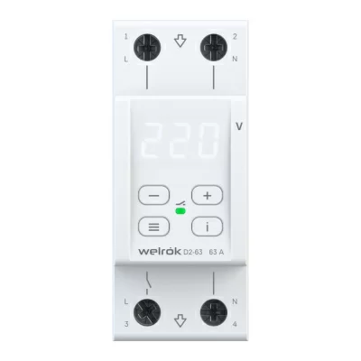 Реле напряжения Welrok D2-63 (на 4 клеммы) в 