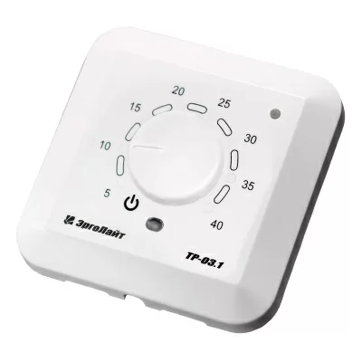 Терморегулятор для теплого пола встраиваемый ТР-03.1П с датчиком пола, белый в 