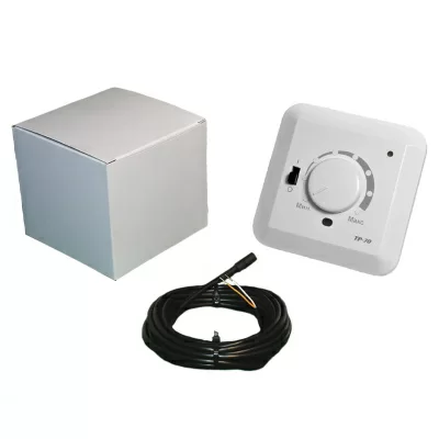 Терморегулятор для теплого пола встраиваемый ТР-70В с датчиком воздуха, черный в 