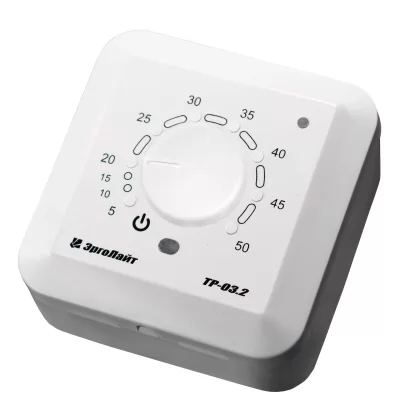 Терморегулятор для теплого пола накладной ТР-03.2В с датчиком воздуха, белый в 