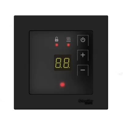 Терморегулятор для теплого пола ТР-09 Атлас, черный (в рамки Schneider Electric Atlas Design) в 