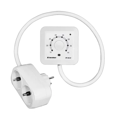 Терморегулятор для обогревателей ТР-01.4РВ на проводе с разветвителем  в 