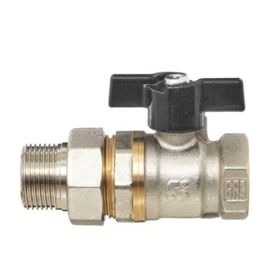 Кран шаровой 11Б27п1 DN25 PN40 "американка" бабочка никель, серия Standart в 