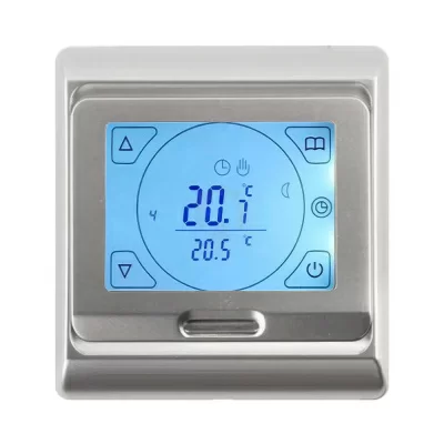 Терморегулятор для теплого пола AlfaReg E-91.716 Wi-Fi, программируемый, сенсорный, 16A, серебристый в 