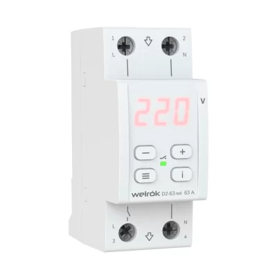 Реле напряжения Welrok D2-63 red (на 4 клеммы) в 