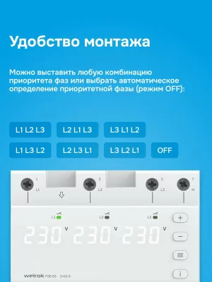 Переключатель фаз Welrok FS6-63 в 