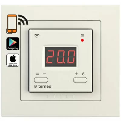 Терморегулятор для теплого пола Terneo ax unic, слоновая кость в 