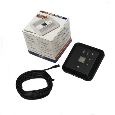 Терморегулятор для теплого пола накладной ТР-09В с датчиком воздуха, белый в 