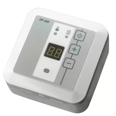 Терморегулятор для теплого пола накладной ТР-09В с датчиком воздуха, белый в 