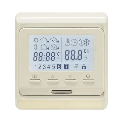 Терморегулятор для теплого пола AlfaReg E-51.716, программируемый, 16A, бежевый в 