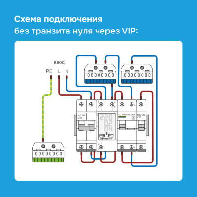 Реле напряжения с контролем тока и мощности Welrok VIP-40 red в 