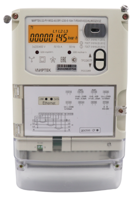 Счетчик электроэнергии МИРТЕК-32-РУ-W32-A1R1-230-5-100A-T-RS485-RF433/1-P2-HKLMОQ2V3-D в 