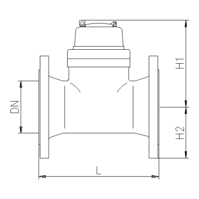 Ирригационный счетчик воды для полива WI-I, 40°C, DN 200, Qn 450, L 350 mm, с импульсным датчиком (1000L/Imp.) фланец 12 отверстий в 