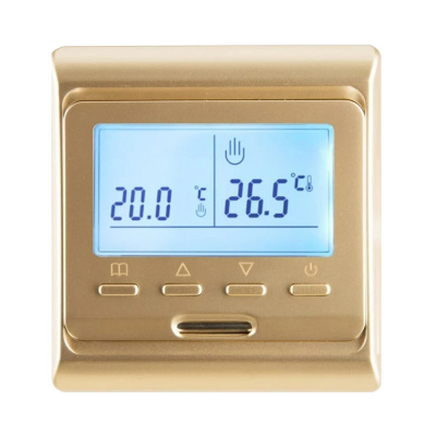 Терморегулятор для теплого пола AlfaReg E-51.716 Wi-Fi, программируемый, 16A, золотистый в 