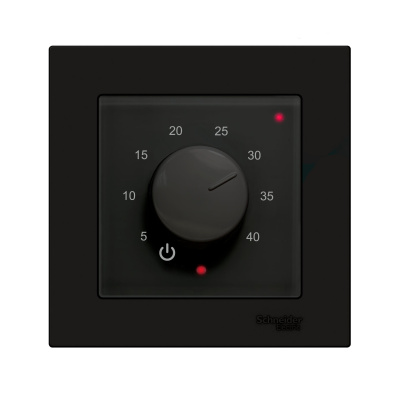 Терморегулятор для теплого пола ТР-03 Атлас, черный (в рамку Schneider Electric Atlas Design) в 