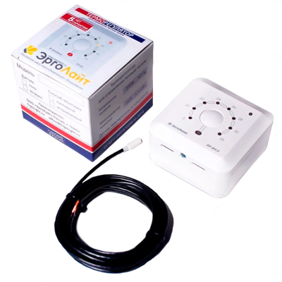 Терморегулятор для теплого пола накладной ТР-01.2П с датчиком пола, белый в  Терморегулятор для теплого пола накладной ТР-01.2П с датчиком пола, белый в