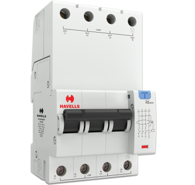 Дифференциальный автоматический выключатель 3P+N 6kA C-25A 30 мА Тип A, 4М, Havells в 
