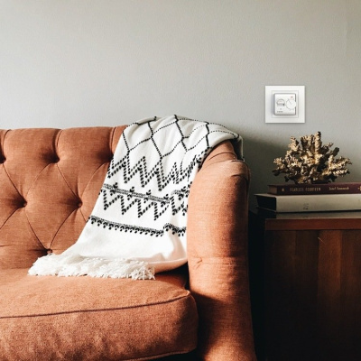 Терморегулятор для теплого пола Terneo mex unic, слоновая кость в  Терморегулятор для теплого пола Terneo mex unic, слоновая кость в