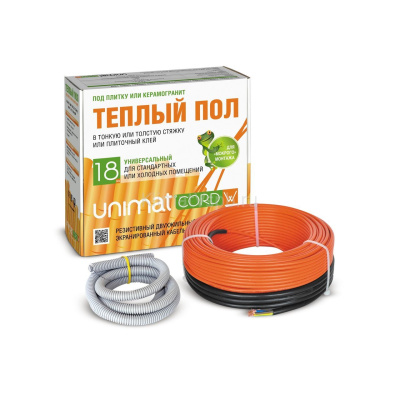 Комплект теплого пола Unimat CORD 18W-10 в 