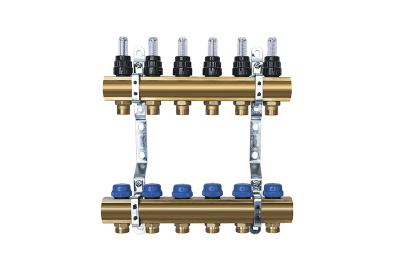 Коллектор с расходомерами 1"х 3/4" 3 вых в 