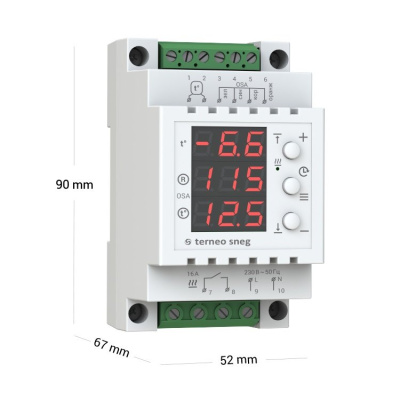 Терморегулятор для систем антиобледенения и снеготаяния Terneo sneg с датчиком осадков в  Терморегулятор для систем антиобледенения и снеготаяния Terneo sneg с датчиком осадков в