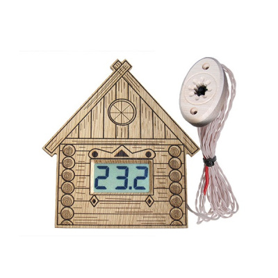Термометр электронный для сауны ТЭС-Люкс Pt «Домик» c датчиком в декоративном корпусе в Казахстане
