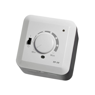 Терморегулятор для теплого пола накладной ТР-70П с датчиком пола, белый в  Терморегулятор для теплого пола накладной ТР-70П с датчиком пола, белый в