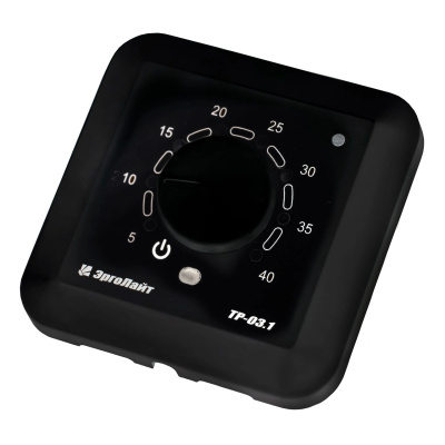 Терморегулятор для теплого пола встраиваемый ТР-03.1П с датчиком пола, черный в  Терморегулятор для теплого пола встраиваемый ТР-03.1П с датчиком пола, черный в