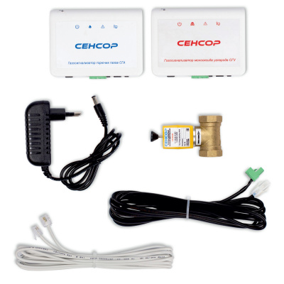 Автоматическая система контроля загазованности Сенсор АСКЗ (CH4+СО) с латунным клапаном КЗГИ-20 в  Автоматическая система контроля загазованности Сенсор АСКЗ (CH4+СО) с латунным клапаном КЗГИ-20 в