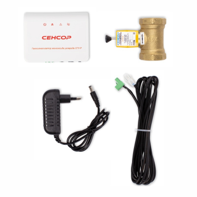 Сигнализатор загазованности Сенсор СГУ-Р (СО) с латунным клапаном КЗГИ-32 в  Сигнализатор загазованности Сенсор СГУ-Р (СО) с латунным клапаном КЗГИ-32 в