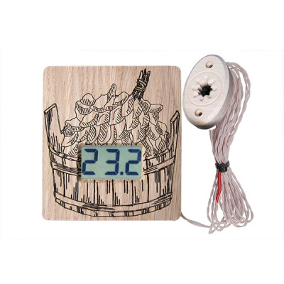 Термометр электронный для сауны ТЭС-Люкс Pt «Шайка» с датчиком в декоративном корпусе в Казахстане