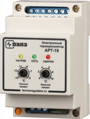 Терморегулятор для систем антиобледенения и снеготаяния АРТ-19-5К с датчиком KTY-81-110 в  Терморегулятор для систем антиобледенения и снеготаяния АРТ-19-5К с датчиком KTY-81-110 в