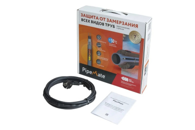 Комплект саморегулирующегося греющего кабеля PipeMate 25Вт/м 04м в 