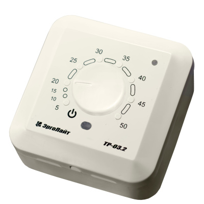 Терморегулятор для теплого пола накладной ТР-03.2ВП с датчиком пола и воздуха, бежевый в  Терморегулятор для теплого пола накладной ТР-03.2ВП с датчиком пола и воздуха, бежевый в