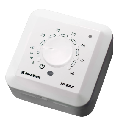 Терморегулятор для теплого пола накладной ТР-03.2П с датчиком пола, белый в  Терморегулятор для теплого пола накладной ТР-03.2П с датчиком пола, белый в