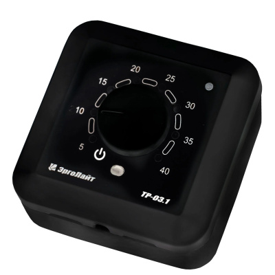 Терморегулятор для теплого пола накладной ТР-03.1П с датчиком пола, черный в  Терморегулятор для теплого пола накладной ТР-03.1П с датчиком пола, черный в