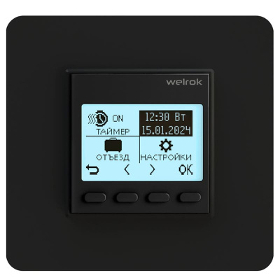 Терморегулятор для обогревателей Welrok pro bk (без датчика пола) в  Терморегулятор для обогревателей Welrok pro bk (без датчика пола) в