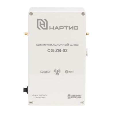 Коммуникационный шлюз CG-ZB-02 в комплекте с антеной GSM и антеной ZigBee в шкафу в 