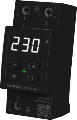 Реле напряжения Welrok D2-63 bk в 