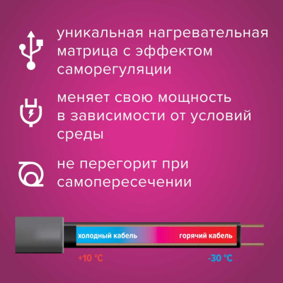 Комплект для обогрева труб без защитного экрана xLayder Pipe EHL-30-2 в 
